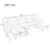 U-shaped Freely Transformable Modular Corner Sofa,Linen-Like Fabric Sectional Couch with Storage Ottomans,Versatile Living Room Sofa-Cuddlewood - 4 of 4