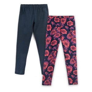 Mightly Girls 2pk Fair Trade Organic Cotton Reinforced Knee Leggings - 1 of 3