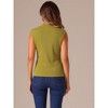 Allegra K Women's Mock Neck Summer Knit Ribbed Sleeveless Blouse - 3 of 4