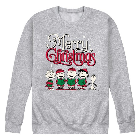 Men s Peanuts Merry Christmas Choir Graphic Fleece Sweatshirt Target