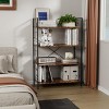 4 Tier Bookshelf, Large Bookcase with Steel Frame, Industrial Book Shelves for Home Office,Rustic Book Shelf Organization and Storage - 2 of 4