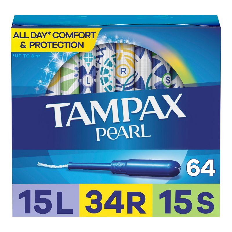 Tampax Pearl Tampons Trio Pack with Plastic Applicator and LeakGuard Braid - Light/Regular/Super Absorbency - Unscented, 1 of 13