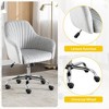 Dronkon Accent Chair Modern Home Office Leisure Chair with Adjustable Velvet Height and Casters - 2 of 4