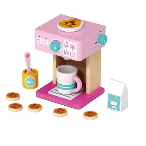 Hape Wooden Black Coffee Maker Kitchen Set with Accessories| Pretend Play  Toy Set for Kids Ages 3 Years and Up