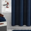 LunaLulinlk Navy Blue Waffle Weave Textured Fabric Shower Curtain - 4 of 4