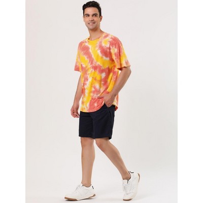 Lars Amadeus Men's Tie Dye T-Shirt - Short Sleeve Hip Hop Summer Printed Tee (Multiple Sizes)