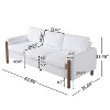 Homy Casa 83.86" Three-Seat Sofa with Curved Armrests & Integrated Wood Legs, Teddy Upholstery - 3 of 4