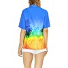 HAPPY BAY Hawaiian Shirts Womens Casual Summer Beach Party Open Front Tops Blouses Short Sleeve Button Up Dress Shirts Dresses for Women - 3 of 4