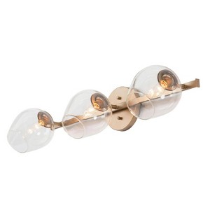 LNC Ellan Gold and Clear  Glass Novelty  Modern/Contemporary Vanity Lights, 2 Light/3 Light/4 Light - 1 of 4