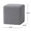 Square Pouf Footstool Ottoman, Knit Bean Bag Floor Chair, Small Furniture, Cotton Handmade Knitted Footstool For Living Room, Bedroom, Kids Room - 4 of 4