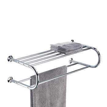 Wall Mounting Towel Bar and Shelf Chrome - Organize It All