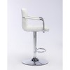 DOMETOUR 2 pc Gas Lift Armed White Faux Leather Barstool-Glacier White - 4 of 4