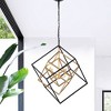 25.6" x 25.6" x 63.4" 3-Light Triplix Cube Chandelier Black - Warehouse Of Tiffany: Mid-Century Modern, ETL Listed, Adjustable Height - 2 of 2