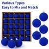 25Pcs Flocked Christmas Ball Ornaments Set - Vintage Velvet Texture, Multi-Functional Holiday Decor - 4 of 4