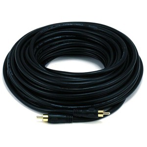Monoprice Coaxial Audio/Video Cable - 50 Feet - Black | RCA Maleto Male RG59U 75ohm (for S/PDIF Digital Coax Subwoofer & Composite Video) - 1 of 4