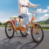 VEVOR Folding Adult Tricycle, 24-Inch 7-Speed Adult Folding Trikes, Carbon Steel 3 Wheel Cruiser Bike with Basket & Adjustable Seat - 2 of 4