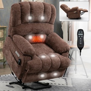 Power Lift Recliner Chair with Massage and Heat for Elderly, Overstuffed Wide Recliners, Heavy Duty and Safety Reclining Mechanism with USB Ports - 1 of 4