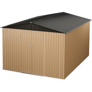 Acekool 10x12 FT Metal Outdoor Storage Shed, Aluminum Frame, Lockable Door, Vents, Sloped Roof - 1 of 4