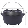 SKRAN pre-Seasoned Cast Iron Dutch Oven With Skillet Lid, Camping Deep Pot for Camping Cooking BBQ Baking Campfire, Leg Base, 8 Quart - 3 of 4