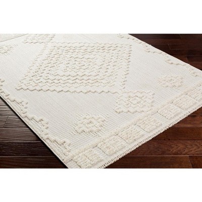 Lohrville Cream High Pile Braided Synthetic Rectangular Area Rug