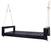PAGED Wood Porch Swing Twin Size Patio Swing with Ropes for Outdoor, Garden, Backyard - 2 of 4