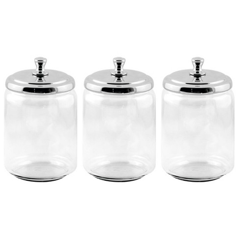 2 Pack mDesign Fluted Vanity Storage Apothecary Canister Jar 