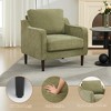 GustoWave Mid-Century Accent Chairs, Modern Linen Fabric Armchair, Comfy Sofa Chairs with Scooped Arms, Reading Chair High Back - 4 of 4