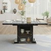 KWPZQEB Modern Rectangle Dining Table, Extendable Marble Dining Table, Dining Table with Faux Marble Top & Storage Cabinet, Metal Base & Metal Base - 2 of 4