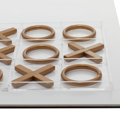 12" Gold and Clear Acrylic Tic Tac Toe Set