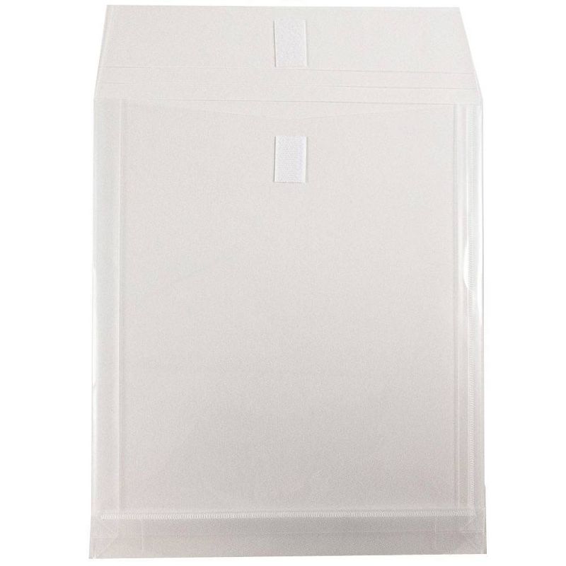 JAM Paper 9 3/4'' x 11 3/4'' 12pk Plastic Envelopes with Hook & Loop Closure, 1" Expansion, Letter Open End, 3 of 6