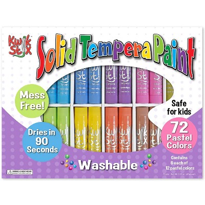 The Pencil Grip Kwik Stix Tempera Paint Sticks Classpack Pastel 72/Pack (TPG692)