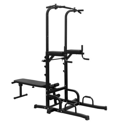 BestParts Power Tower with Bench, Adjustable Pull Up Dip Bar Station, Heavy Duty Home Gym Fitness Equipment for Strength Training