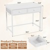 Itopfox White Small Computer Desk with 2 Fabric Drawers for Bedroom, Simple Home Office Writing Desk, Vanity Desk with Hooks, Study Table for Adults - 3 of 4