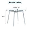 Sapphtopaz Round Dining Table Tempered Glass Kitchen Table Dining Room Table with Metal Base for Dining Room, Small Spaces - 3 of 4