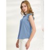 INSPIRE CHIC Women's Ruffled Sleeveless Work Business Vintage Blouses - 4 of 4
