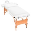 vidaXL 2-Zone Folding Massage Table 3.9 in. Thick White - 2 of 4
