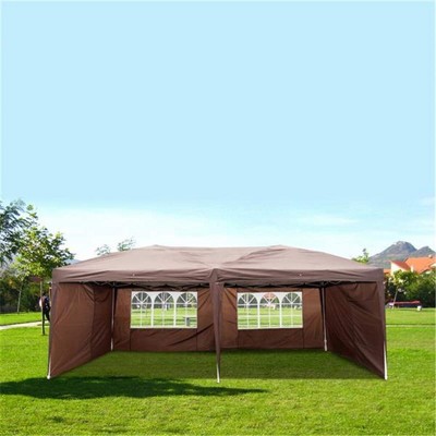 Canopy Tent Camping Gazebo Storage Shelter with 4 Sidewalls and 2 Windows Outdoor Garden Shelter
