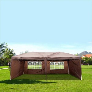 Canopy Tent Camping Gazebo Storage Shelter with 4 Sidewalls and 2 Windows Outdoor Garden Shelter - 1 of 4