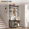 Hall Tree with Bench and Shoe Storage, 36.41" Entryway Bench with Coat Rack Freestanding, Industrial Freestanding Coat Rack with Shoe Storage - 2 of 4
