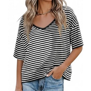 Basic Stripe Short Sleeve T-shirt