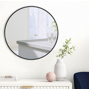 Wooakway Round Metal Decorative Wall Mirror Bathroom Mirror Wall Mount Accent Mirror Wall Decor for Bedroom Living Room - 1 of 4