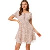 INSPIRE CHIC Women's Puff Sleeve Square Neck A-line Floral Cute Kawaii Dress - 2 of 4