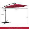 Costway 10 Ft Patio Solar LED Offset Umbrella 40 Lights Crank Cross Base - 3 of 4