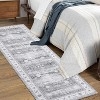 Acekool 2x6 Vintage Floral Runner Rug - Washable Low Pile Non-Slip Carpet for Hallway, Bedroom & Kitchen - 3 of 4