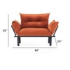 TiramisuBest Metal Legs Futon Loveseat, Black Chenille Upholstery, Compact 2-Seater Sofa, Durable Metal Frame, Easy Assembly - 4 of 4