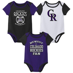 MLB Colorado Rockies Infant Boys' 3pk Bodysuit - 1 of 4