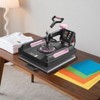 VEVOR Heat Press Machine, 15 x 15 inch, 8 in 1 Heat Transfer Machine with 30 oz Tumbler Press, 360° Swing Away Digital Pressing Machine, Black&Pink - 2 of 4