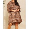 Women's Leopard Print Round Neck Dress - Oddi - 3 of 4