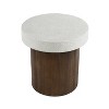 MAYEERTY 1 Pack Cylindrical Side Table, Faux Stone & Wood Texture End Table for Indoor Outdoor Living Room, Patio, Bedroom - 2 of 4