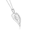 Pompeii3 10K White Gold 1/10Ct TW Real Diamond Heart Pendant Necklace - 2 of 4